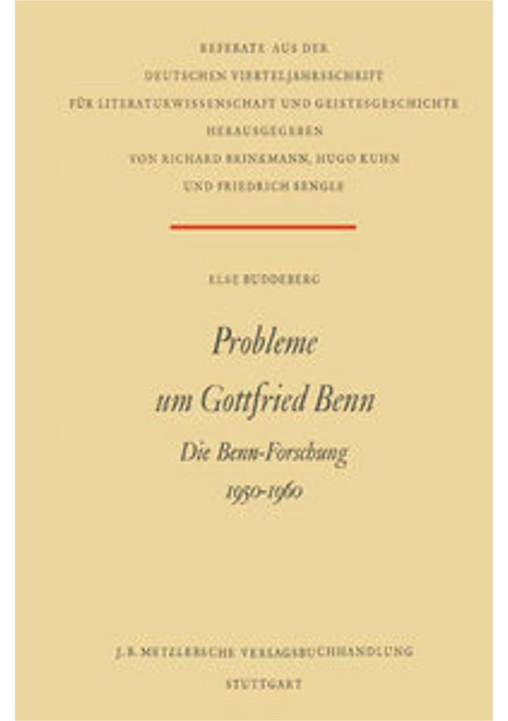 Probleme um Gottfried Benn