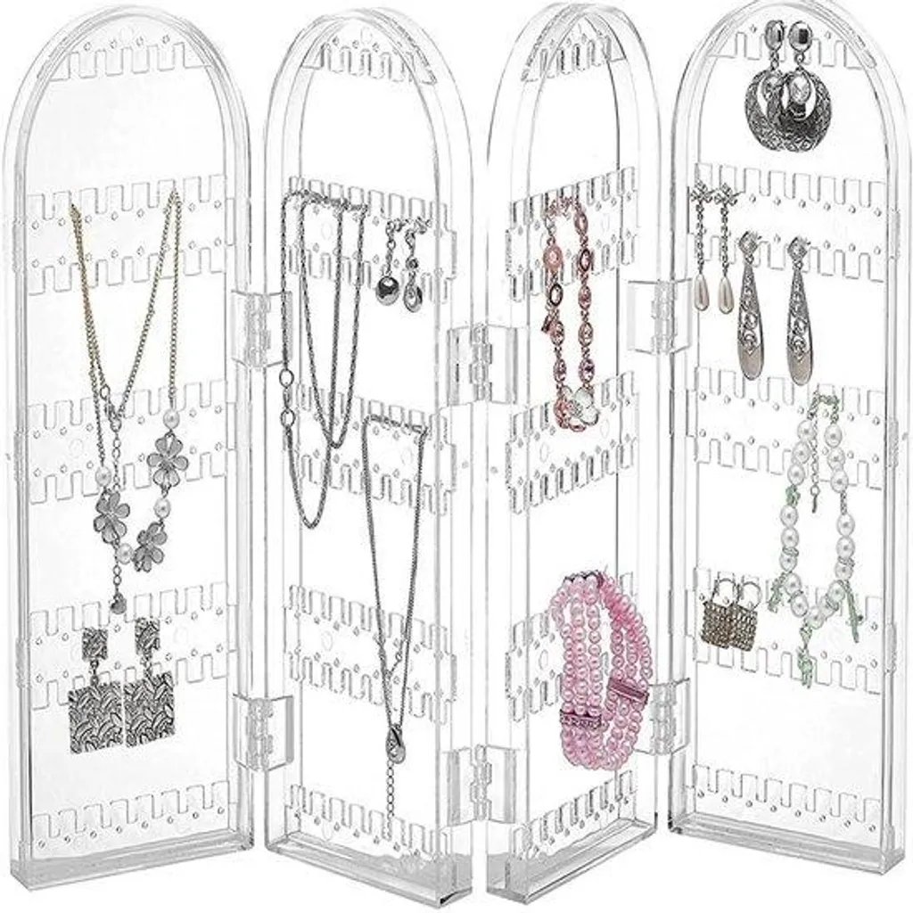 Présentoir bijoux anti-nœuds pour boucles d'oreilles en acrylique pliable
