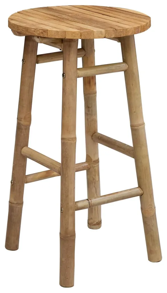 Coffre de jardin rond en bambou Nature 38x68 cm pour balcon et patio