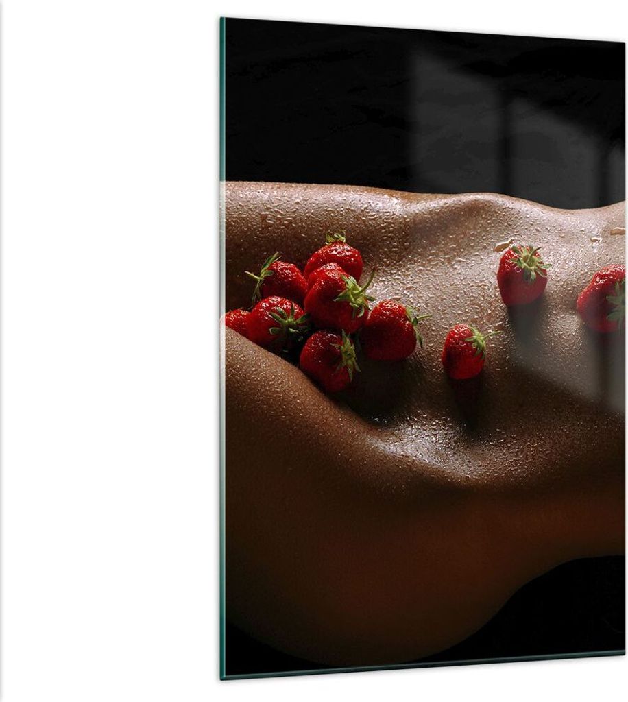 Bilder auf glas - Einteilig - Frau Wasser Tröpfchen Tau - 80x120cm - Glasbilder - Wandbilder - Bilder - Wanddekoration aus Glas - Glas Bilder - Wa...