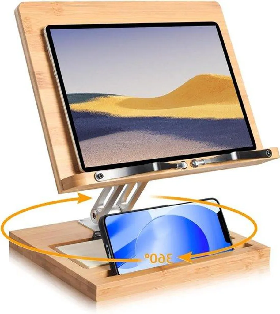 Pupitre de lecture ergonomique 360 degrés avec organiseur de documents
