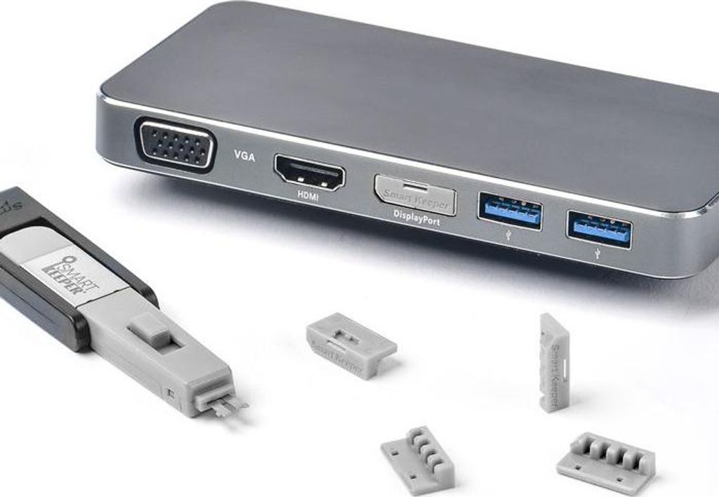 Smart Keeper Mini"DisplayPort" Blocker grau 4 Stk.+Key