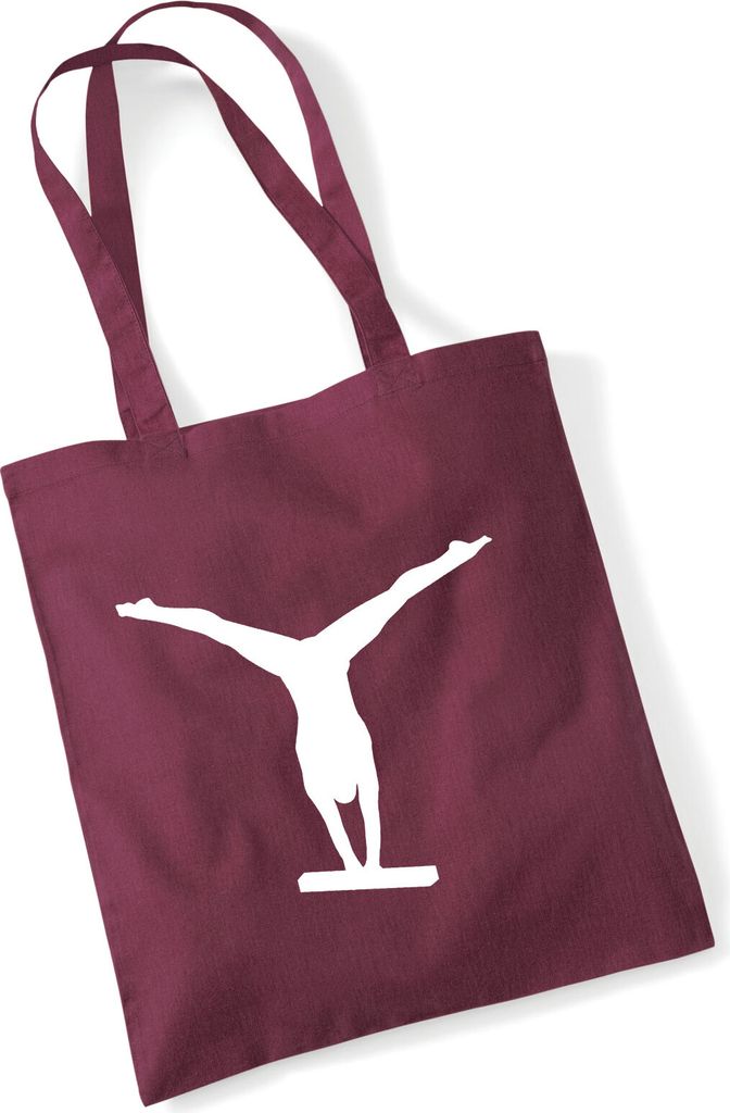 Huuraa Jutebeutel Schwebebalken Turnen 10 Liter Burgundy Baumwolle Tasche Geschenkidee