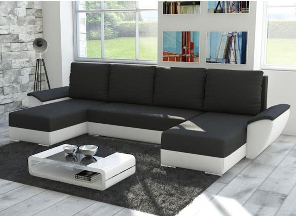 Easy4You Fly Schwarz/Weiß Ecksofa U-Form 332 x 72 x 140 cm Produktbild 
