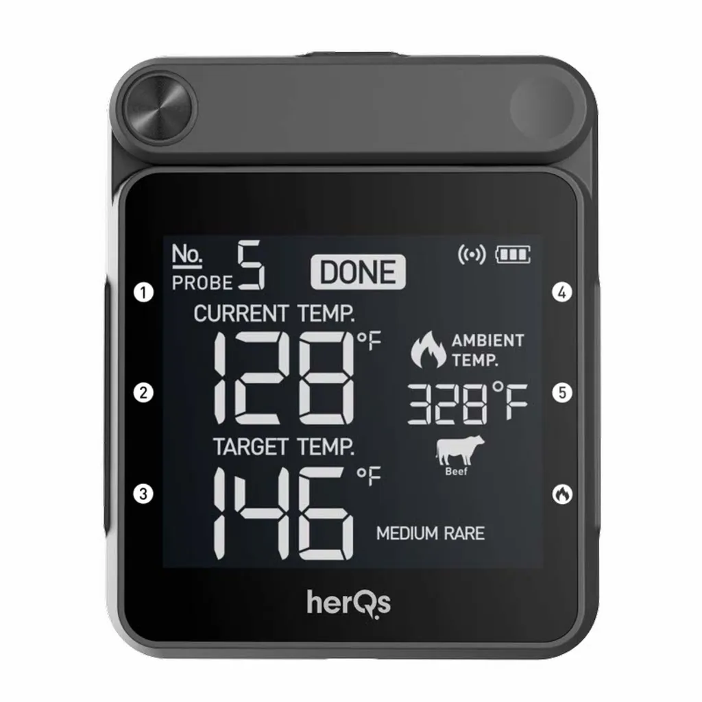 HerQs Professional Termometro BBQ Wireless 6 Sonde WiFi Bluetooth - 2