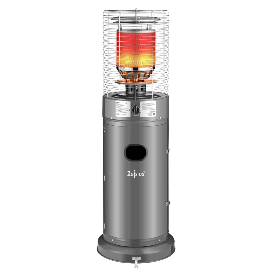 Zelsius Gas Heizstrahler "Zermatt", 11 kW, Hellgrau, Ø 46cm Produktbild 