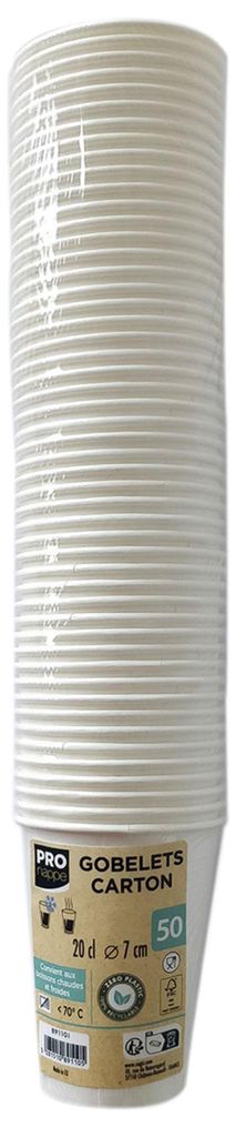 PROnappe Einweg-Kaffeebecher weiß 200.0 ml 50 St. Produktbild 