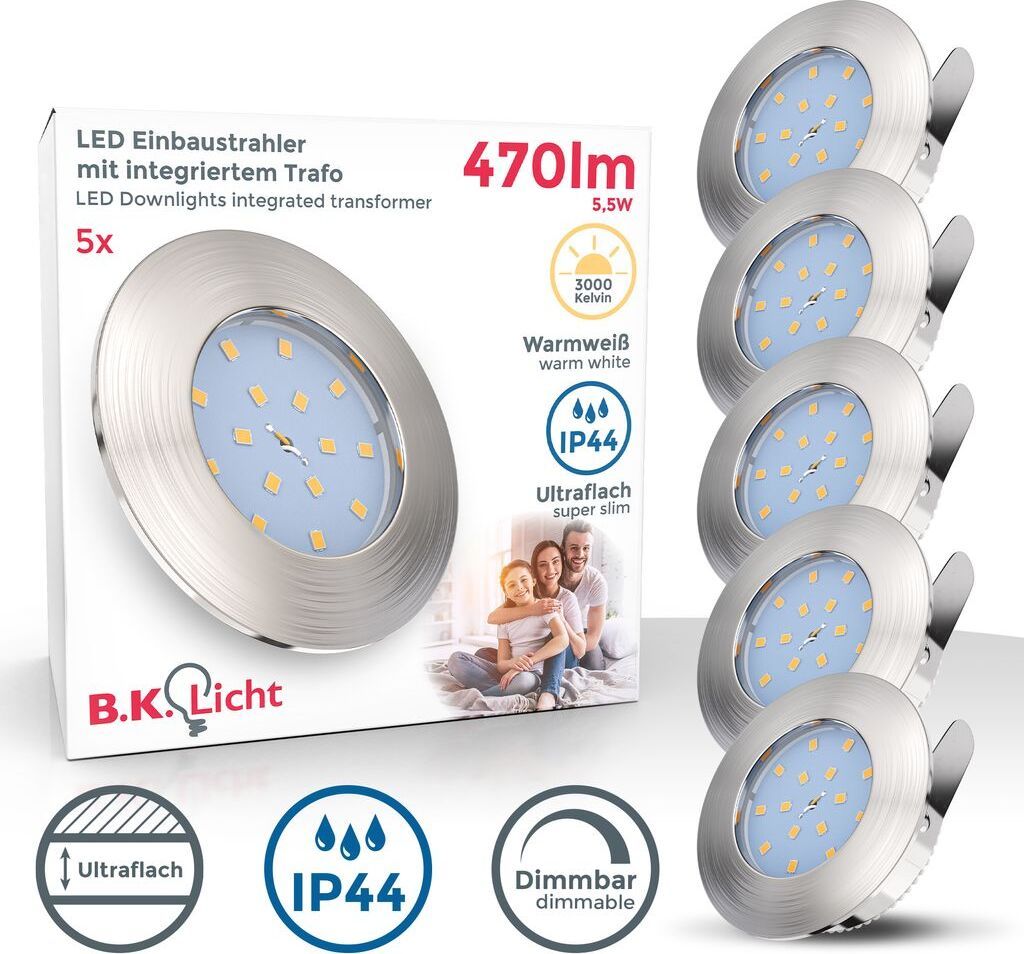 5x LED vestavné bodové svítidlo do koupelny ultraploché Obrázek produktu 