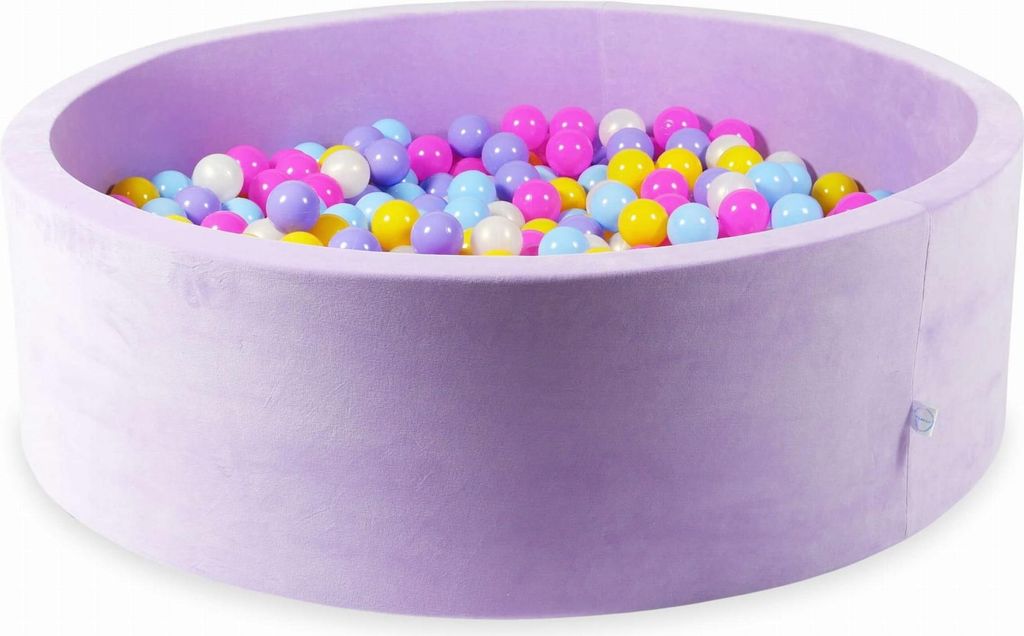 Trockenbecken 130x40 Velvet Soft Purple mit 700 Bällen: Rosa, Heidekraut, Gelb, Hellblau, Opaleszierend