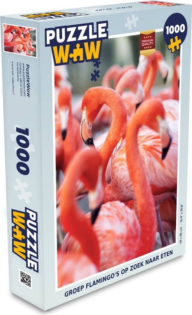 MuchoWow Puzzle 1000 Teile Gruppe von Flamingos auf der Suche nach Nahrung - Spielzeug - Alt und Jung - Spiele - Puzzeln
