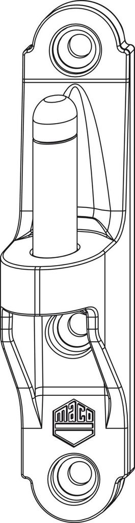 Maco Rustico Ladenplattenkloben MMV Klobenabstand 19,5 mm Zinkdruckguss, Feinstruktur schwarz RAL 9005