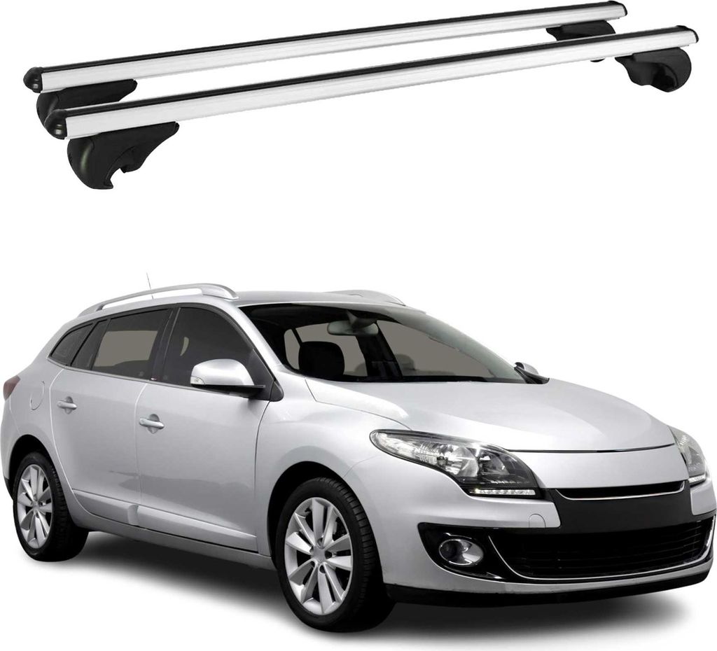 Dachträger für Renault Megane Grandtour mk3 2009-2012 Pre-FL 75kg Alu Silber 2x