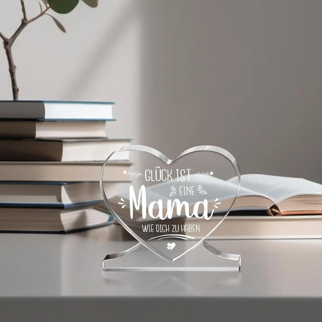 Regalo Per La Mamma A Forma Di Cuore In Acrilico Inciso – Adorabile Decorazione Per Festa Della Mamma, Compleanno, Natale