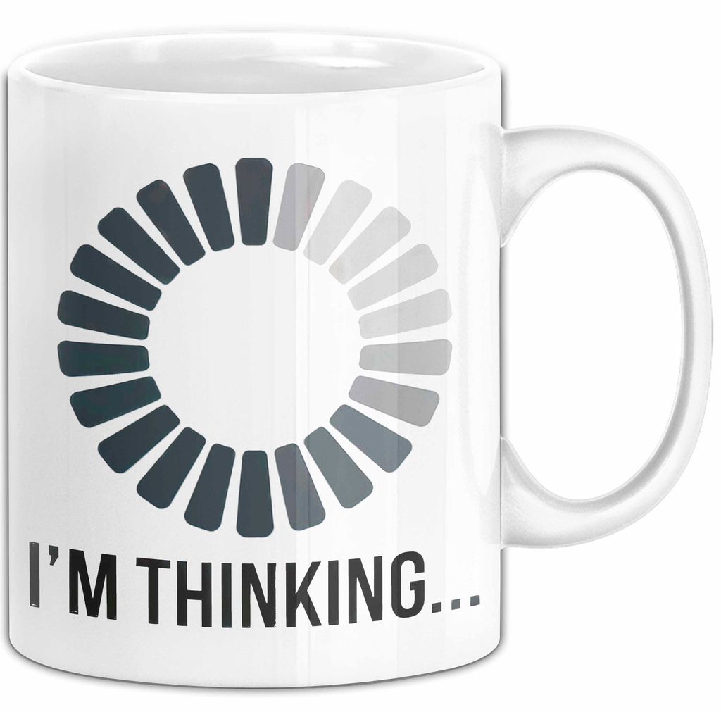 Gamer Gaming Liebhaber Tasse Geschenk Lustige Geschenkidee Spruch Ich Denke Nach (Weiß)