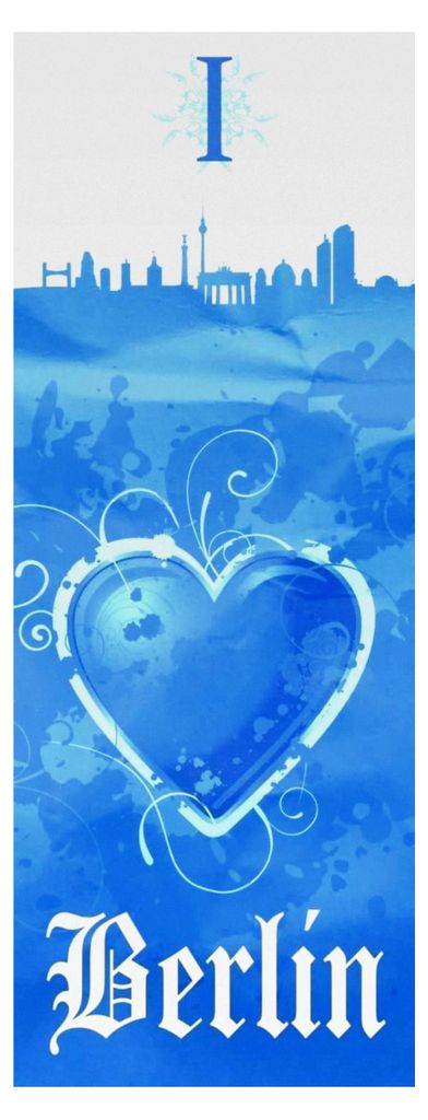 Badeente mit Schal - Fanartikel aus Berlin - Lesezeichen 'Ich liebe Berlin' (1 Stück, blau-weiß, Kunststoff, ca. 8 x 10 cm)
