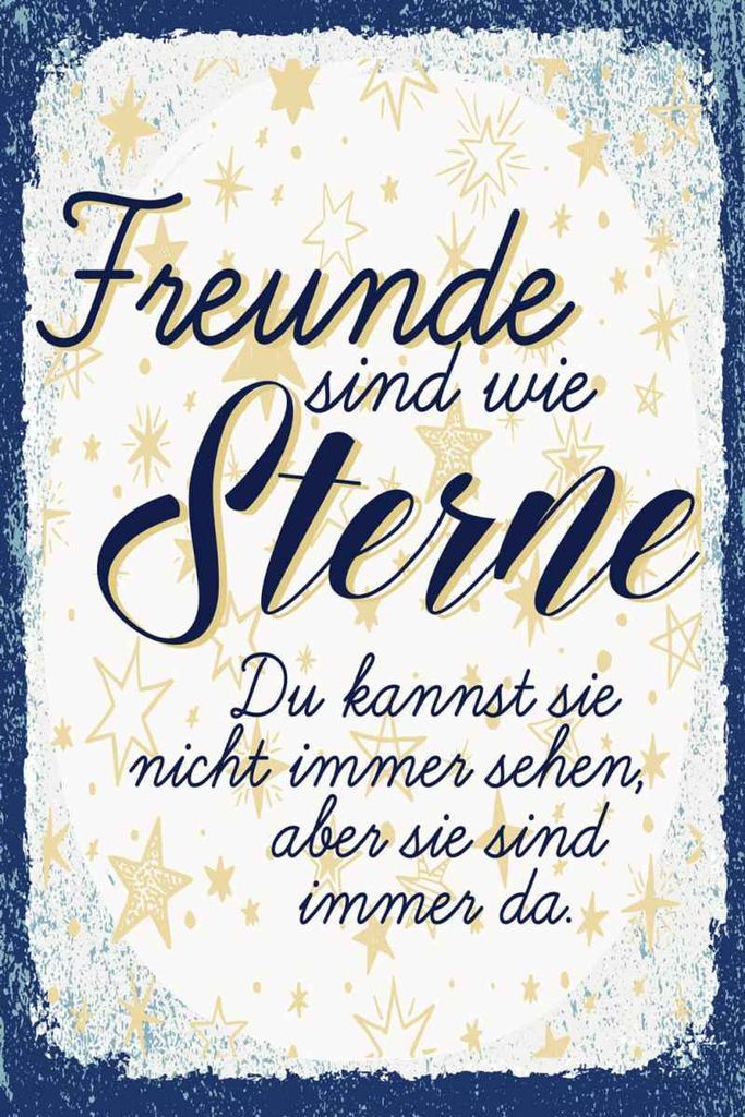vianmo Holzschild 30x20 cm Freunde wie Sterne sind immer da Produktbild 