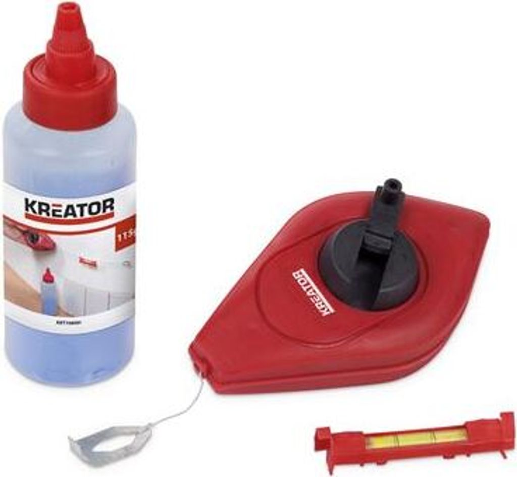 Schlagschnur mit Kreide und Wasserwaage - Pro Set