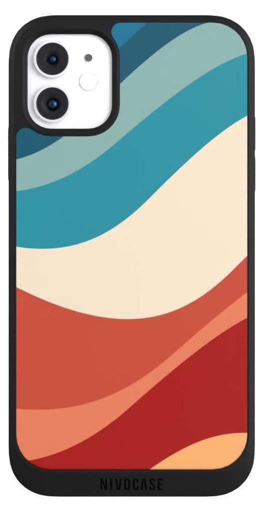 NIVOCASE Handyhülle für Apple iPhone 11 Hülle NIVOpure Case Schwarz Farbe Farbverlauf Welle