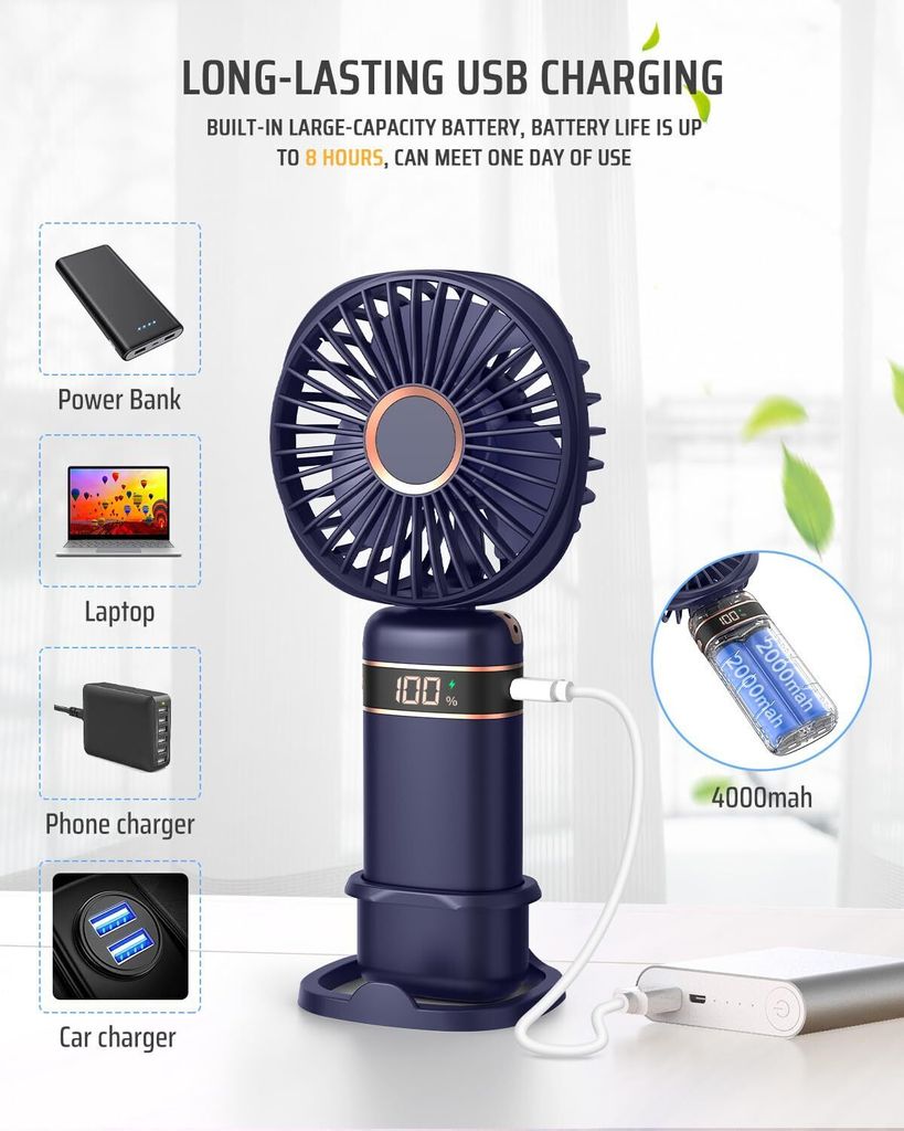 3 IN 1 Handventilator, tragbarer USB-Handventilator, Produktbild 3