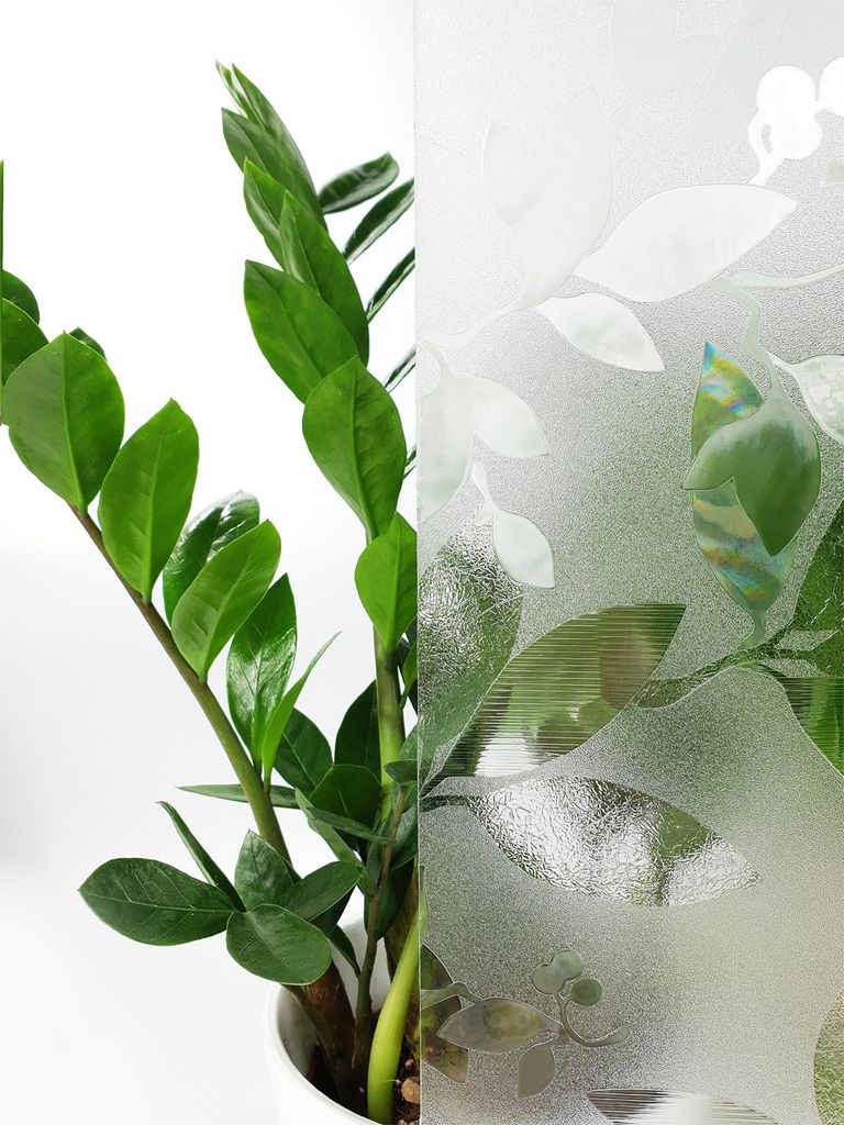 Statisch Fensterfolie 90x50 cm - Bambus 3D - Sichtschutzfolie Fenster Milchglas Design statisch haftend | Fensterfolie Halbtransparent für Bad und...