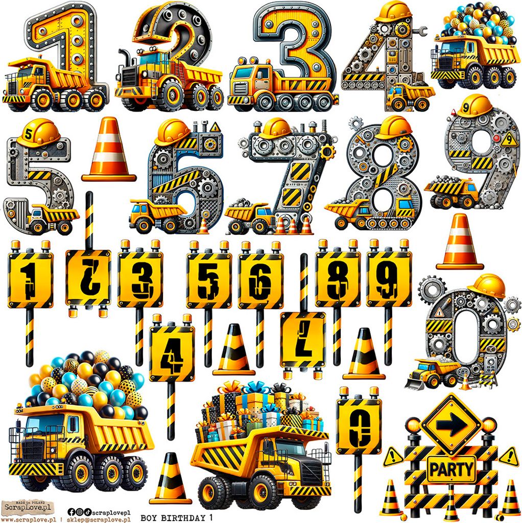 AUFKLEBER ScrapLove Dekor Stickers - Boy Birthday 1