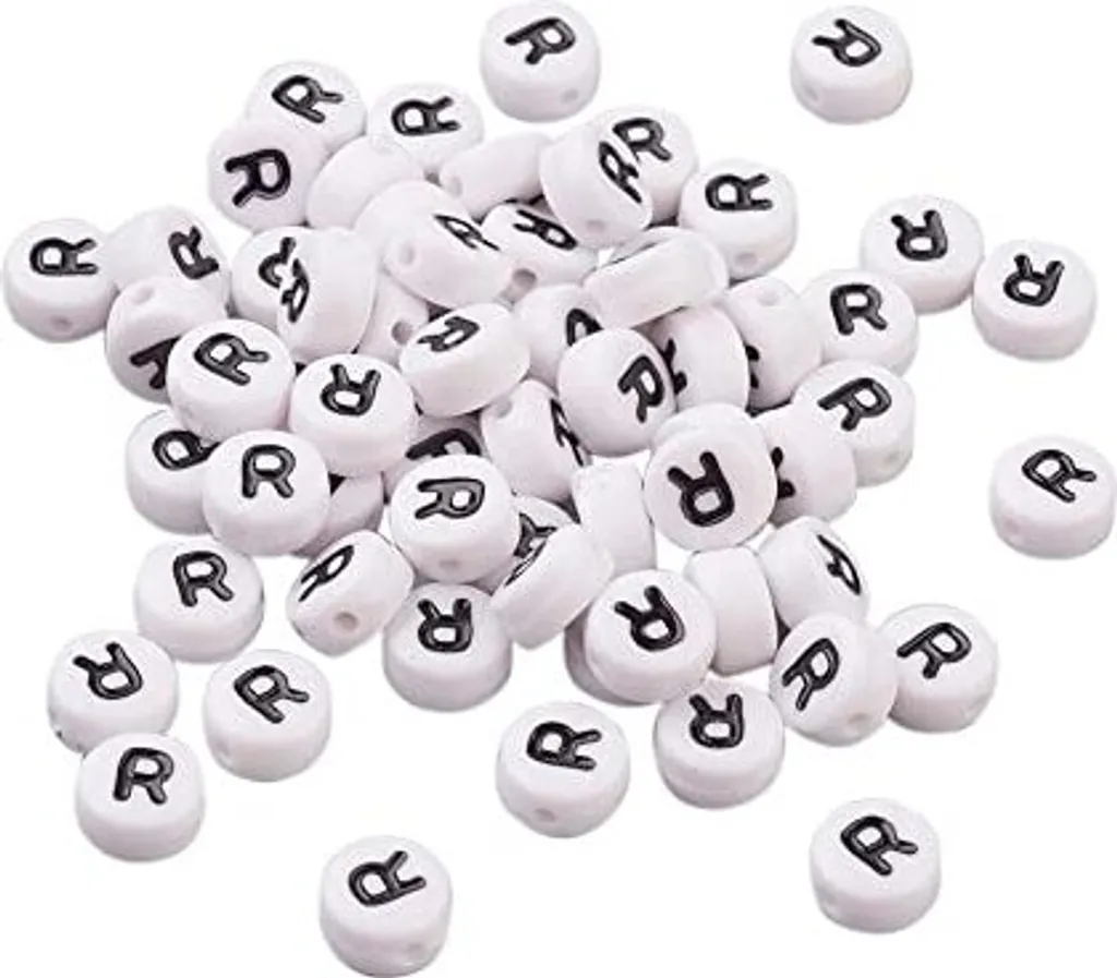 100x Perline Lettera R Bestewelry 7mm - Crea Braccialetti con Nome