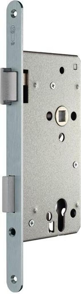 A close-up, studio shot of a door lock mechanism.