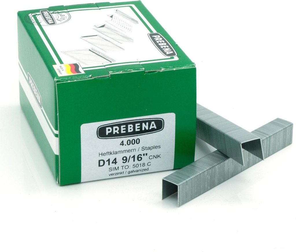 Prebena Klammern D 14mm verzinkt Polsterklammer 1GP-D16 Tjep PG-50 BeA 95 4M KL-10