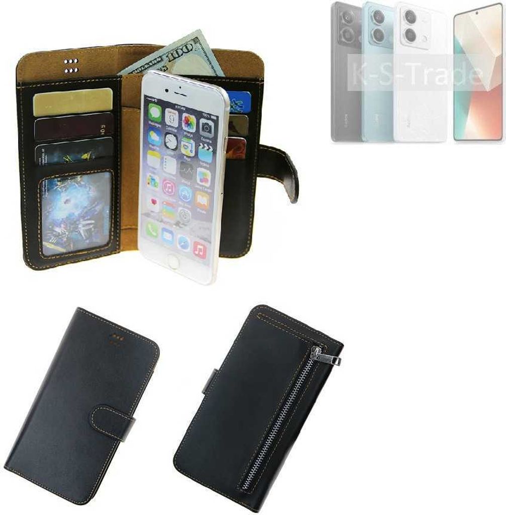 K-S-Trade Schutz Hülle kompatibel mit Xiaomi Redmi Note 13 5G Klapphülle Case Phone cover Slim Handytasche Handy Hülle schwarz aus Kunstleder (1