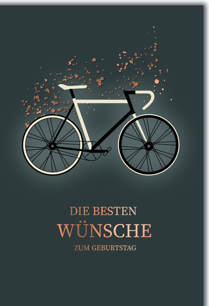 Geburtstag Bike auf dunklem Hintergrund Fahrrad beste Wünsche Glückwunschkarte mit Umschlag
