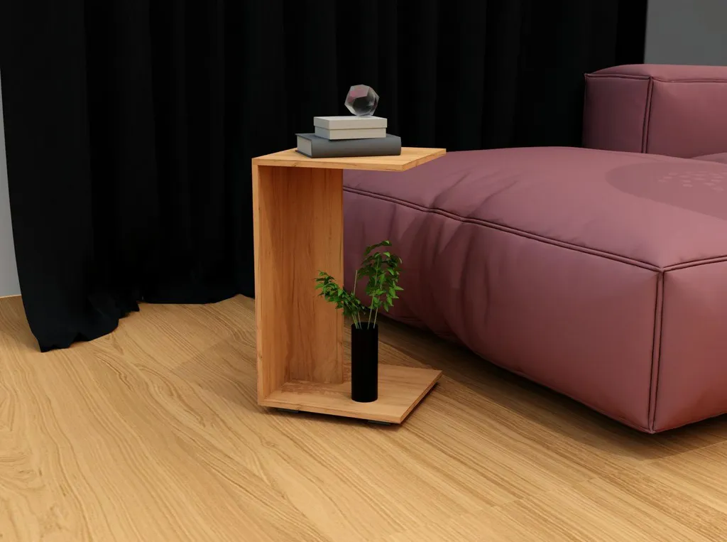 Table d'appoint à roulettes avec plateau CRAFT, table en C ergonomique