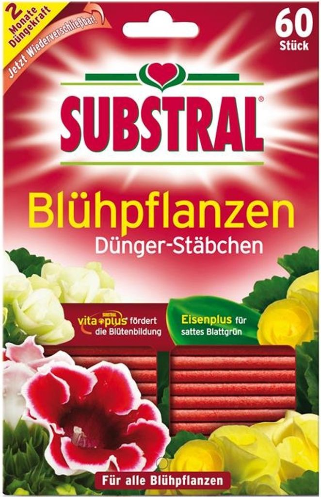 Substral Dünger-Stäbchen für Blühpflanzen - 60 Stück Produktbild 