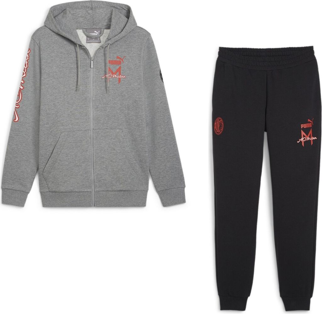Puma AC Mailand Milan Fanartikel Trainingsanzug, Größe:XXL, Farbe:Grau