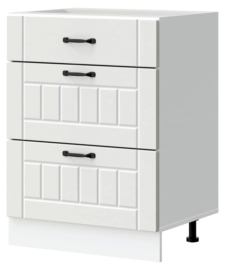 Küchenunterschrank Lucca in Weiß aus Holzwerkstoff, Spülenunterschrank, Küchenschrank, Lagerschrank, Unterschrank für die Küche