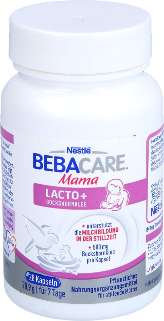 NESTLE BEBACARE Lacto+ Bockshornklee Kapseln unterstützt die Milchbildung in der Stillzeit, 28 St. Kapseln