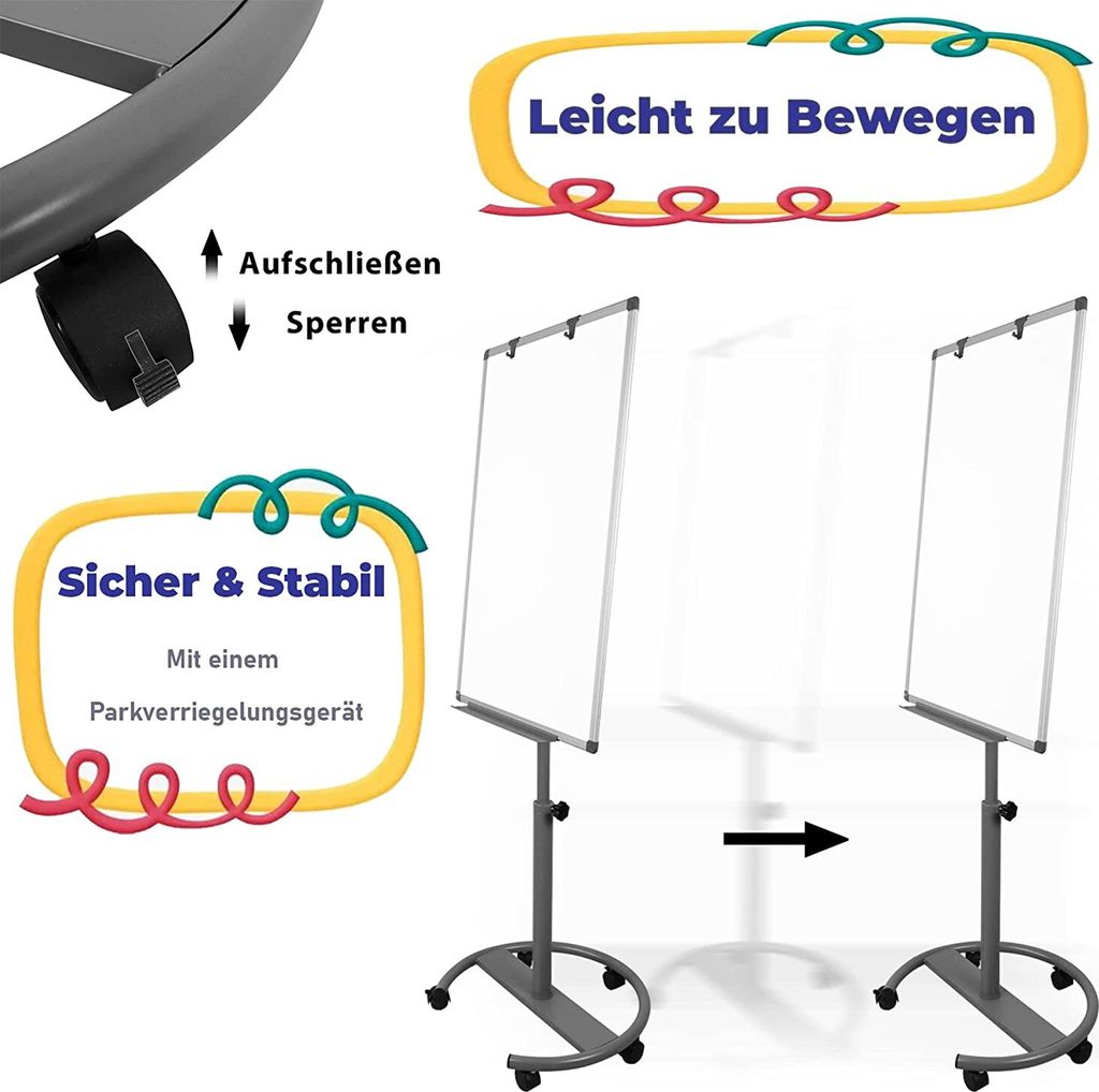TRMLBE Flipchart Magnetická tabule Flip Charts Multifunkční Obrázek produktu 5