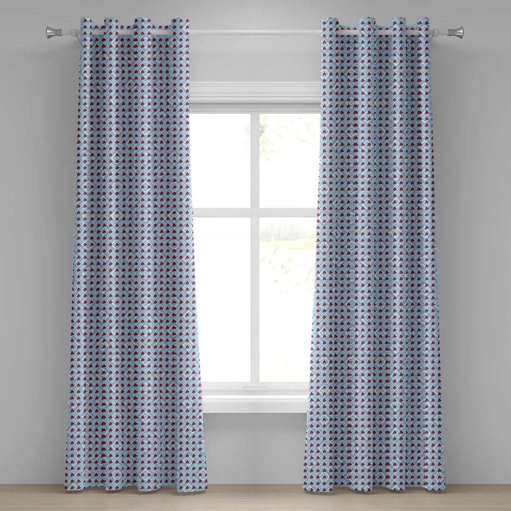 Rideaux décoratifs à 2 panneaux collection cœurs fond pastel 280x175