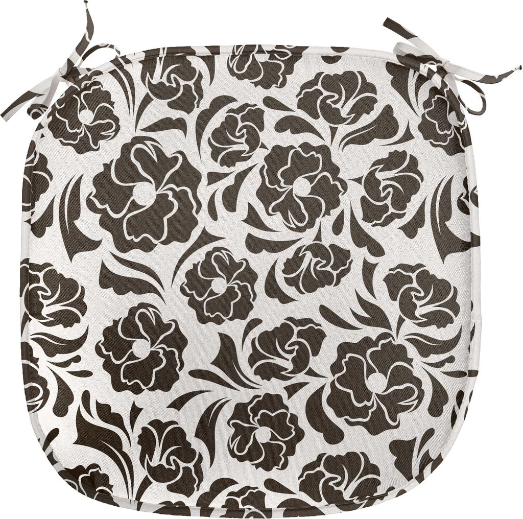 ABAKUHAUS Jahrgang Polster für Esszimmerstühle, Nostalgische Flora-Muster, Dekoratives wasserfestes Kissen mit Riemen für Küchensitze, 40 cm x ...