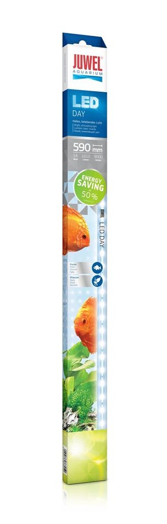 A product package for an aquarium LED light.