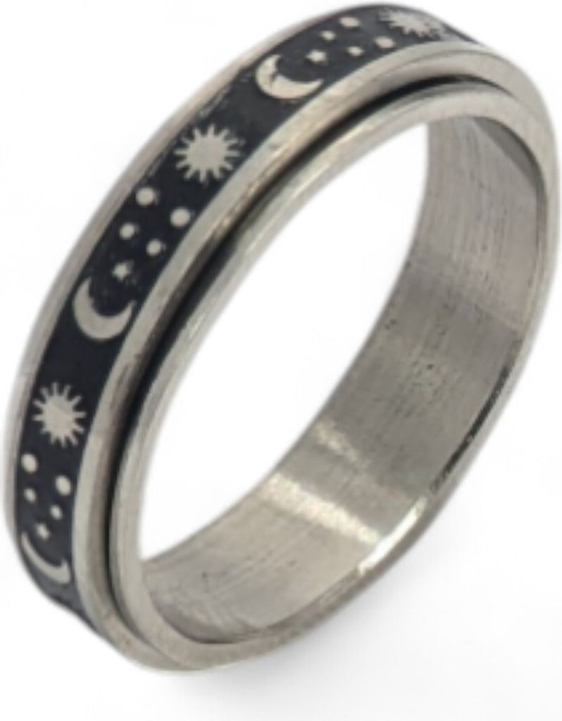 Anti Stress Ring Sonne Mond Sterne Astronomie Anxiety Schwarz US 6