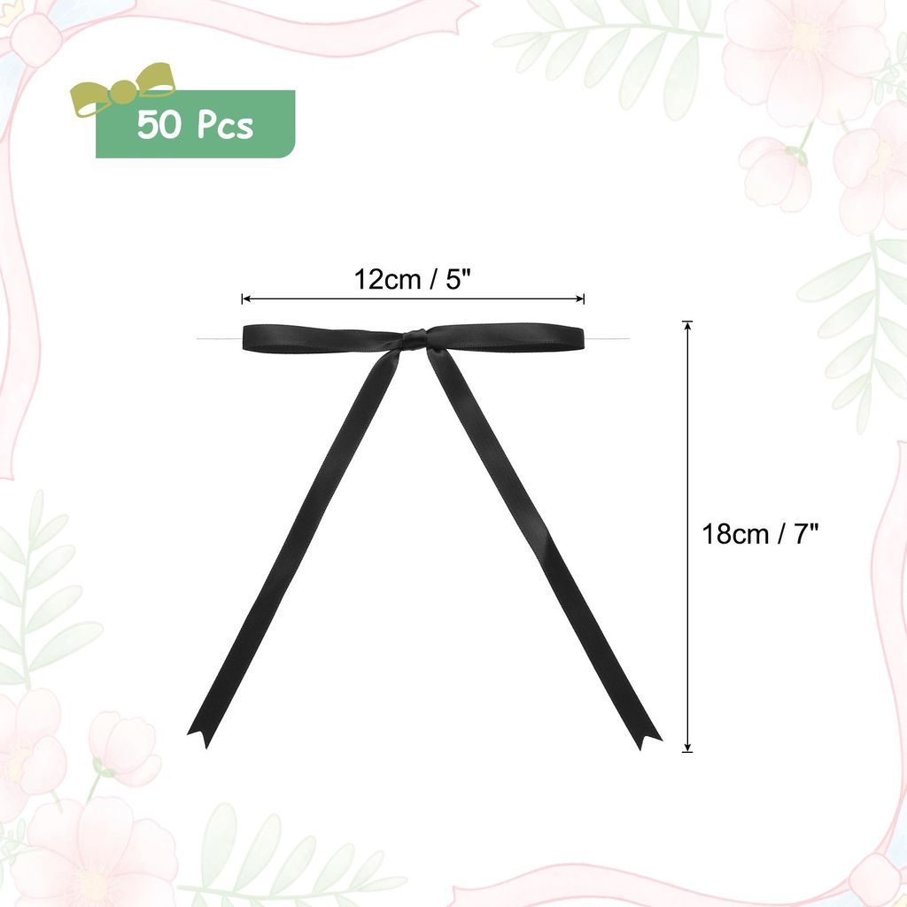 50 Stš¹ck 5x7" Twist Tie Schleifen Satinband Schleifen Verpackungsschleifen fš¹r Bastelarbeiten DIY N?hen Hochzeit Dekor Geburtstagsfeier Treat...