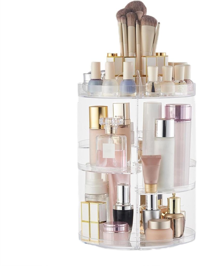 Rotating Makeup Organiser, Crystal Clear 23*23*30cm