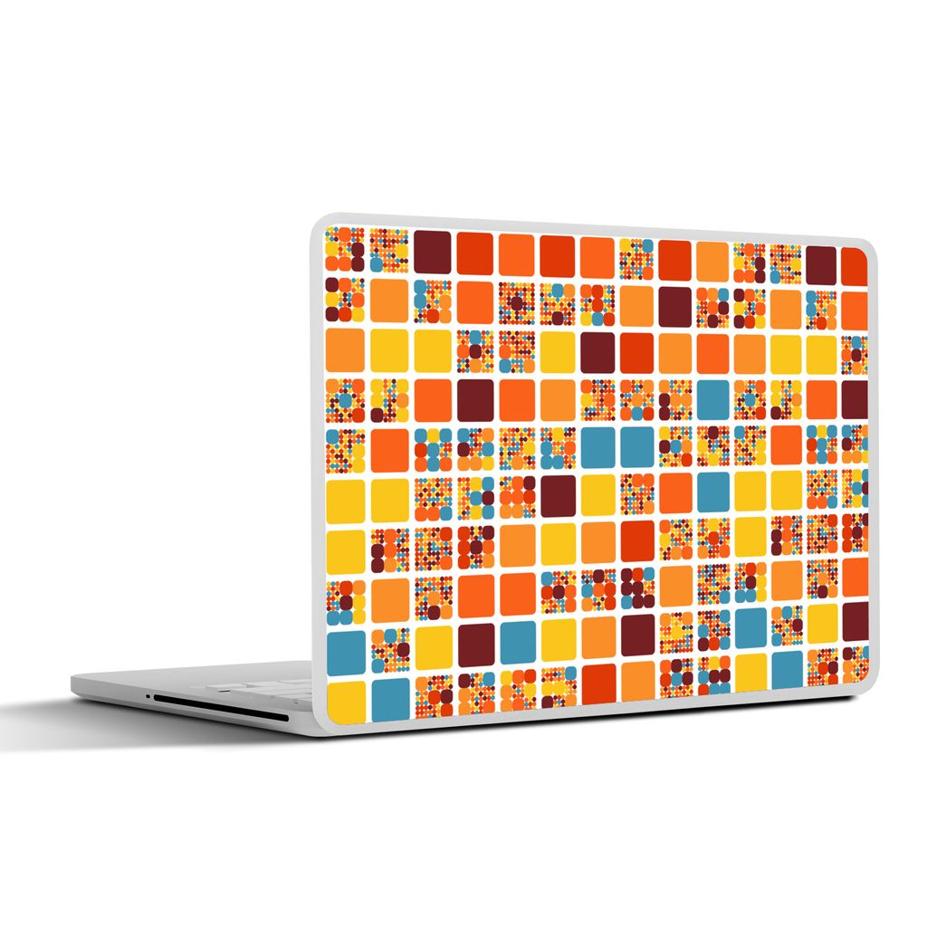 MuchoWow Laptop Aufkleber Sticker Cover Muster - siebziger Jahre - Stadt 30x22 cm - Laptop-Sticker