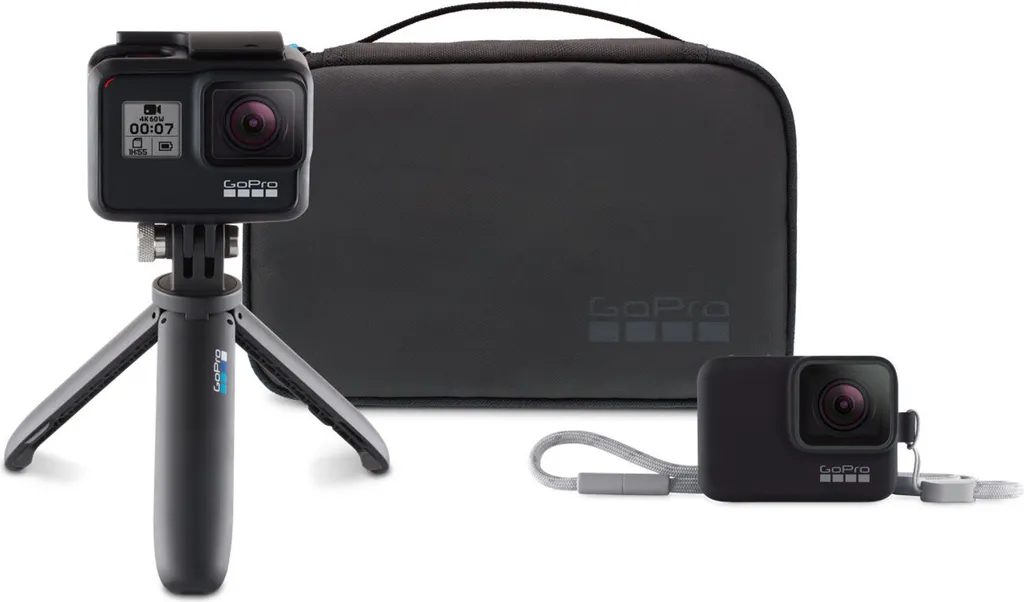 Pack accessoires de voyage GoPro incluant trépied et fixation tête