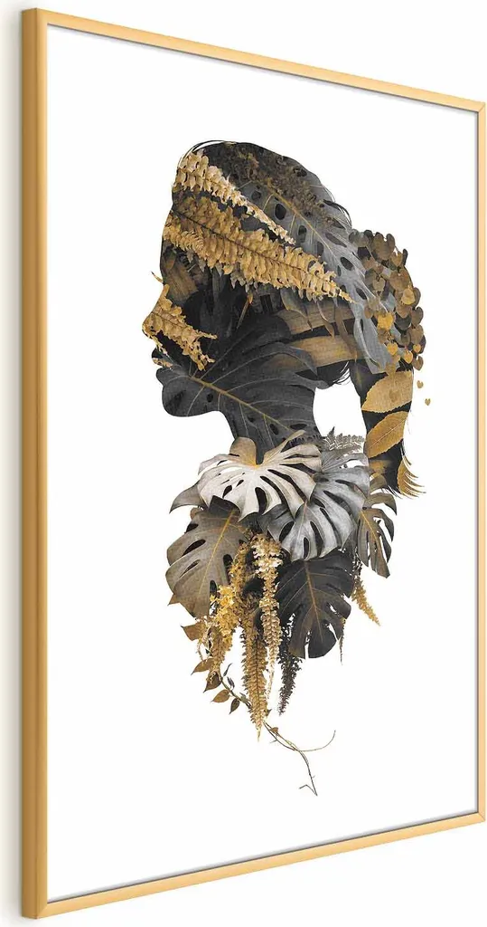 Poster Jungle Man 60x90 cm con cornice dorata senza bordo