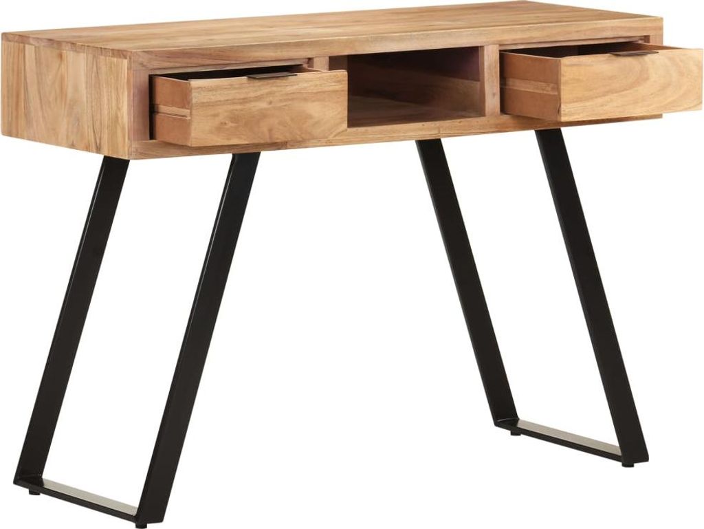 vidaXL Schreibtisch 107x45x79 cm Massivholz Akazie Lebendige Kanten