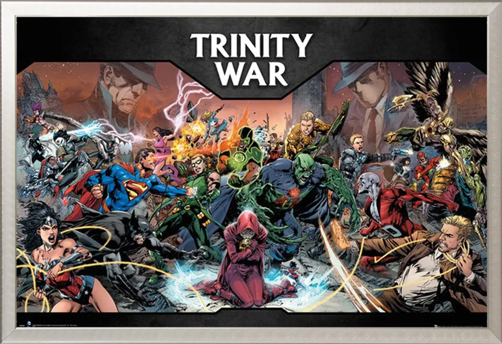 Cornice Argento Shinsuke Maxi + Poster Trinity War DC Comics - Design