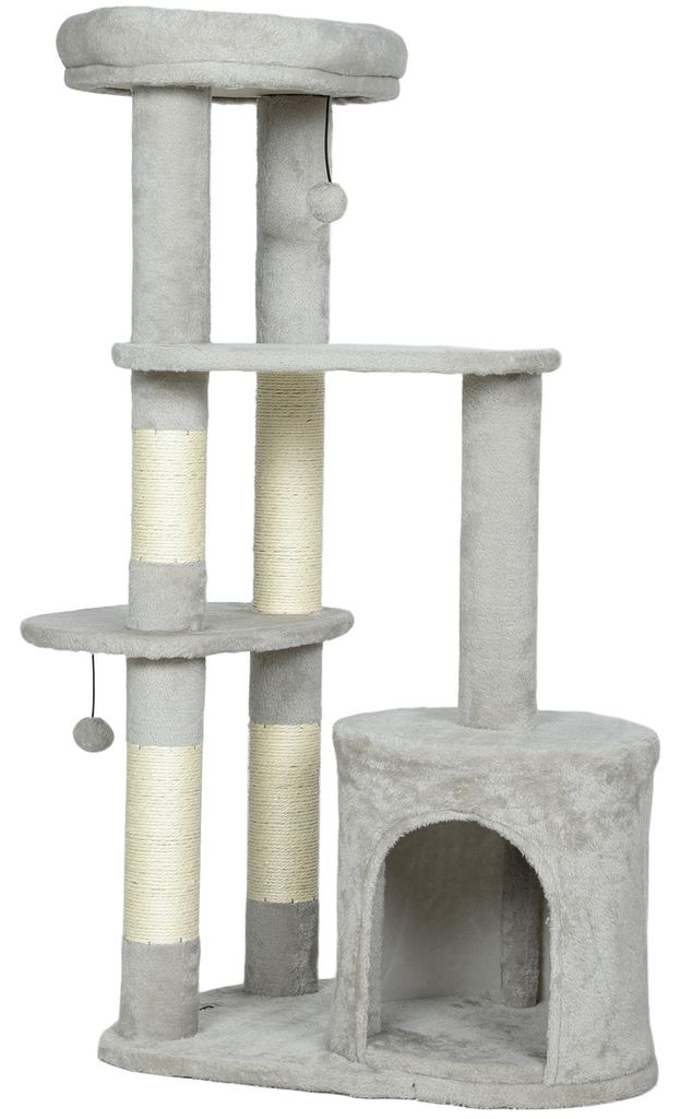 PawHut Kraboom 114 cm, katten toren met hol, sisalstangen Productafbeelding 