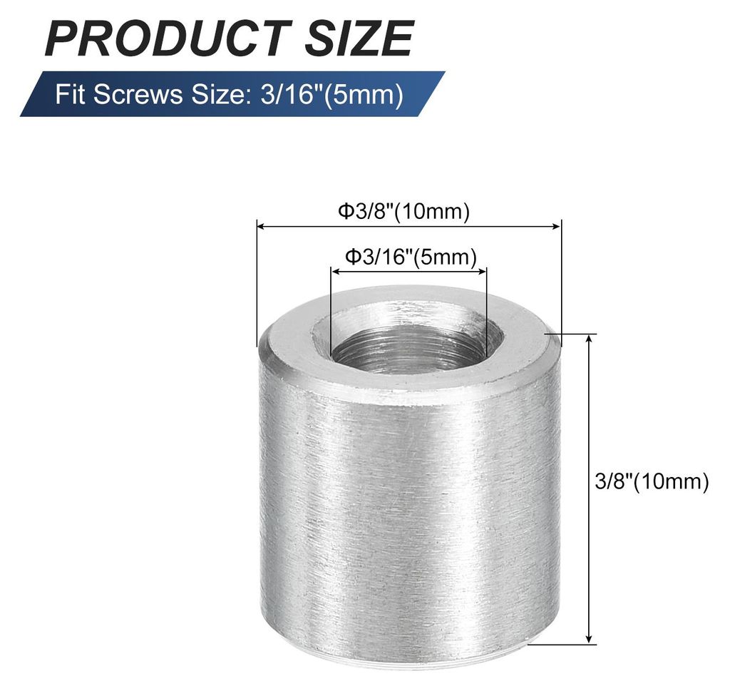 10 Stš¹ck Distanzhš¹lsen Abstandshalter Edelstahl, 5mm ID x 10mm OD x 10mmL 304 Edelstahl Runde Abstandshalter ohne Gewinde S?ulen fš¹r Schra...