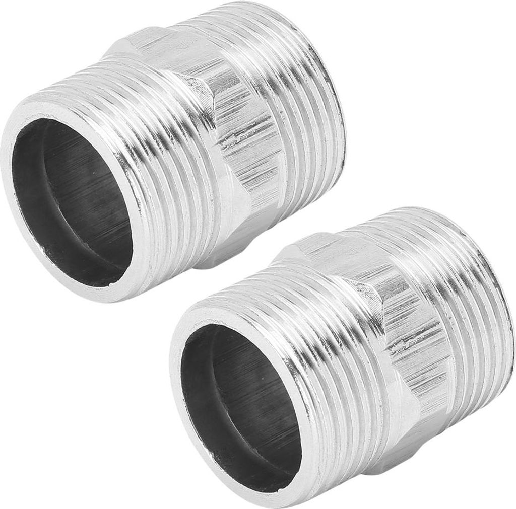 2 Stück 1 Zoll Außengewinde auf 1 Zoll Außengewinde Sechskant-Nippel Edelstahl-Gewinde-Rohrverbinder